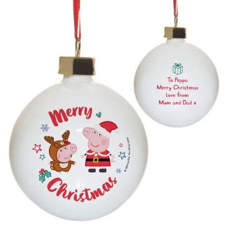 Personalised Peppa Pig & George Pig Bauble £12.99